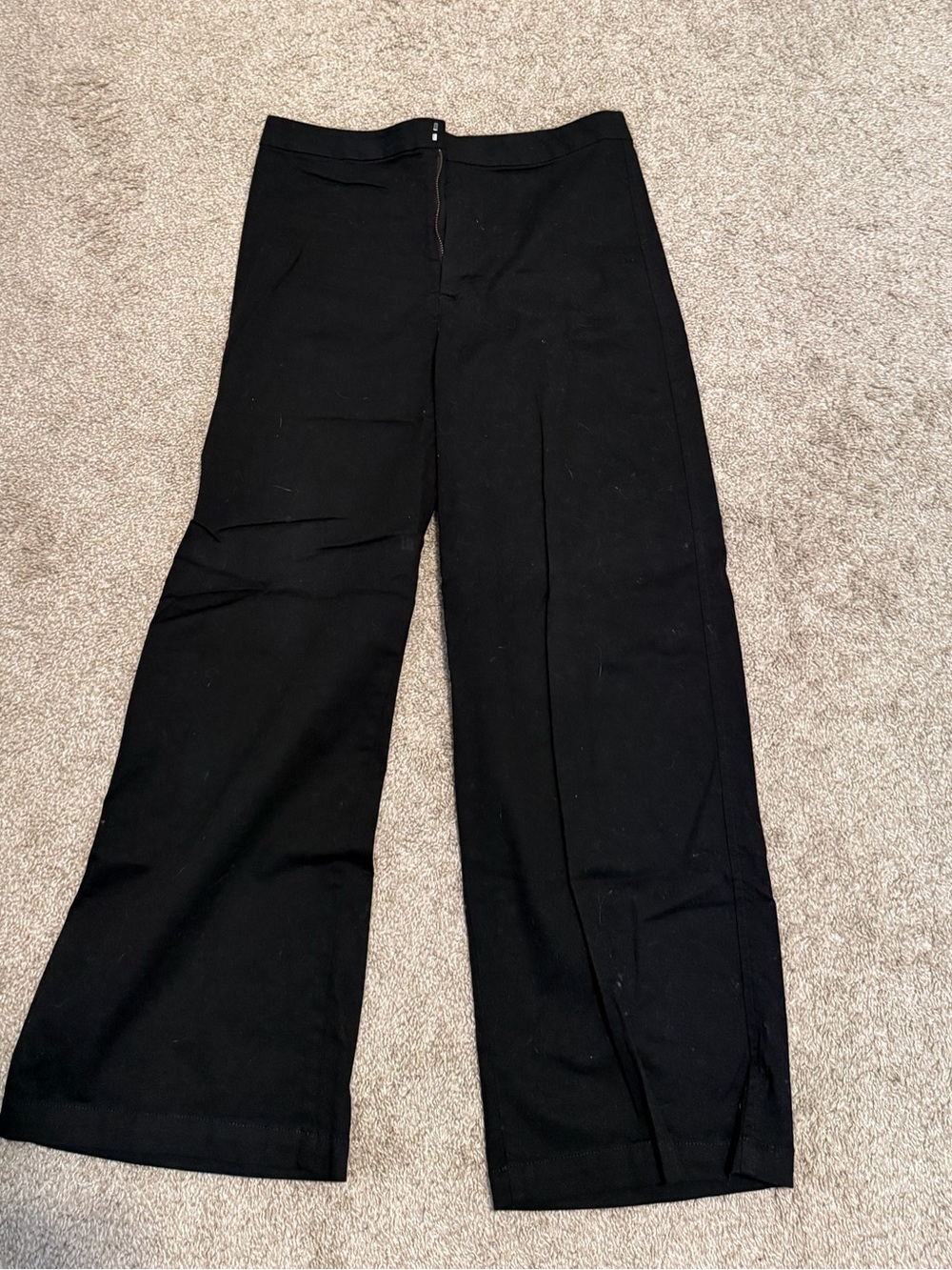 Express Black Cropped Wide-Leg Pants